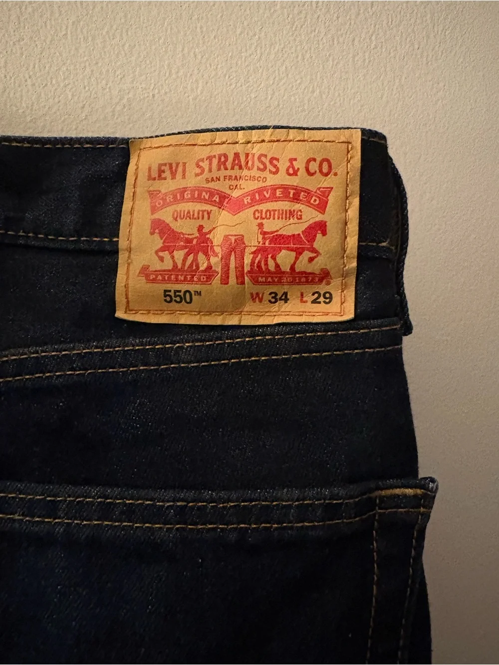 Men's Levi 550 Dark Blue Straight-Leg Jeans 34x29